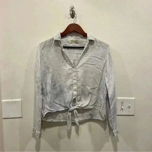 Cloth & stone Anthropologie Tie Dye Watercolor top womens xs buttery soft blue - Picture 1 of 6